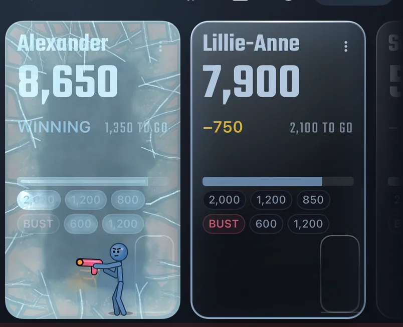 A frozen player card covered in ice while a blue stick figure thaws it with a hair dryer